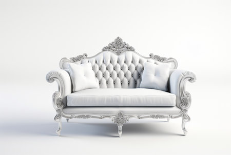 luxury sofa isolated on white background. generative aiの素材