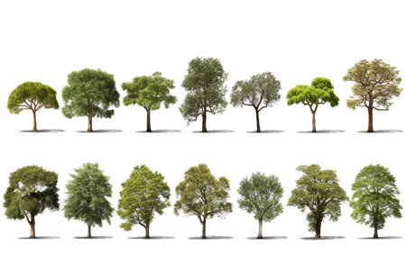 big tree isolated on white background. generative aiの素材
