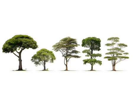 big tree isolated on white background. generative aiの素材
