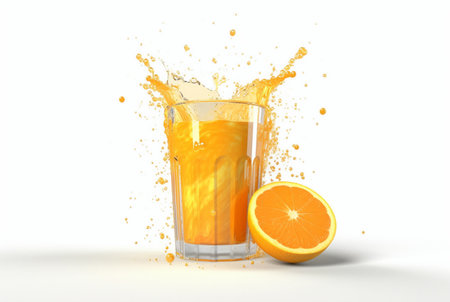 orange juice isolated on white background. generative aiの素材