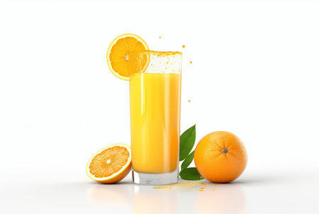 orange juice isolated on white background. generative aiの素材
