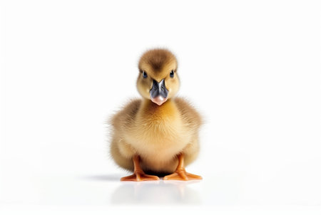 cute duckling isolated on white background. generative aiの素材