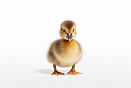 cute duckling isolated on white background. generative aiの素材