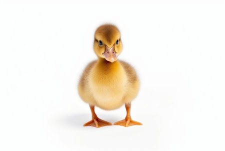cute duckling isolated on white background. generative aiの素材
