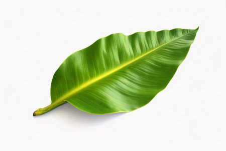 fresh banana leaves isolated on white background. generative aiの素材