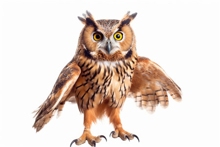 owl isolated on white background. generative aiの素材
