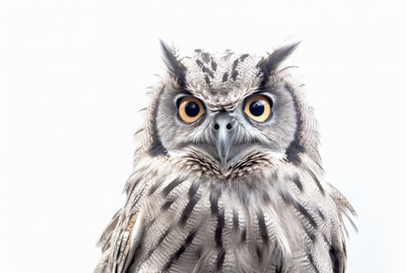 owl isolated on white background. generative aiの素材
