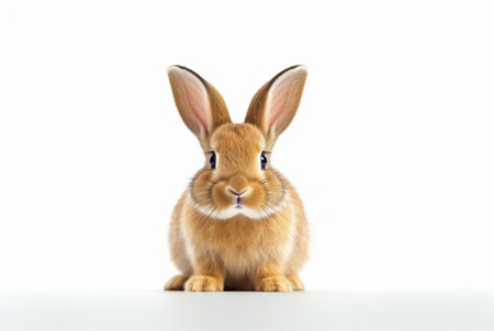 cute rabbit isolated on white background. generative aiの素材