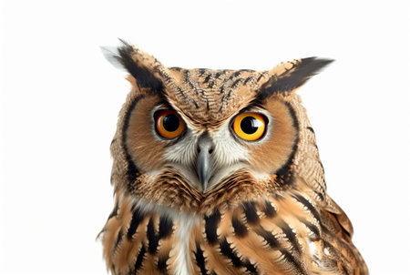 owl isolated on white background. generative aiの素材