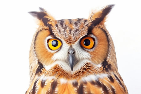 owl isolated on white background. generative aiの素材