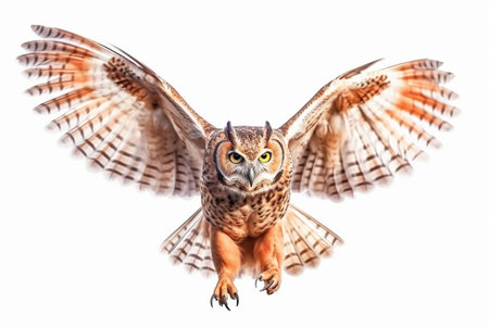 owl isolated on white background. generative aiの素材