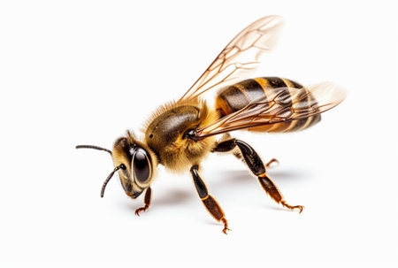 honey bee isolated on white background. generative aiの素材