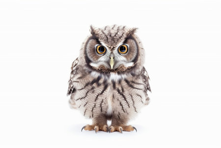 owl isolated on white background. generative aiの素材