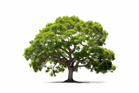 Big tree isolated on white background. 3D illustration, 3D rendering.の素材