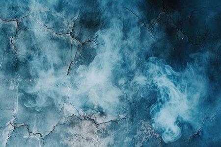 cracked blue cement texture with white smoke. horror backgroundの素材