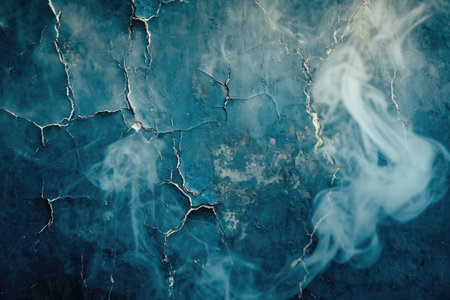 cracked blue cement texture with white smoke. horror backgroundの素材