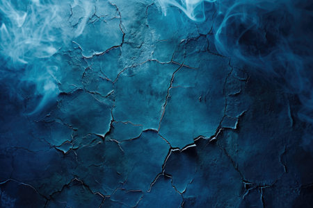 cracked blue cement texture with white smoke. horror backgroundの素材