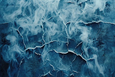 cracked blue cement texture with white smoke. horror backgroundの素材