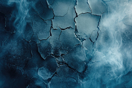 cracked blue cement texture with white smoke. horror backgroundの素材