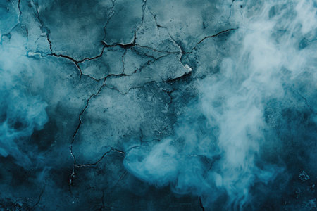 cracked blue cement texture with white smoke. horror backgroundの素材
