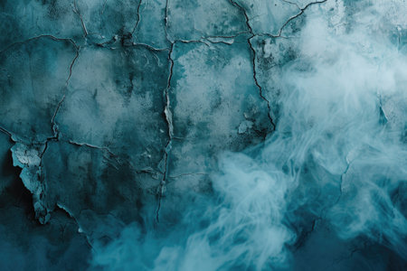 cracked blue cement texture with white smoke. horror backgroundの素材