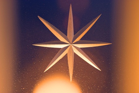 abstract background with golden star on blue backgroundの写真素材