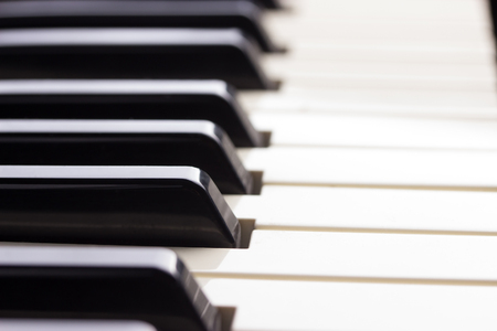 Close-up of piano keyboard. Close frontal viewの写真素材