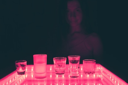 woman work as a barmen in a clubの写真素材