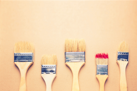 new different sizes brushes with copy spaceの写真素材