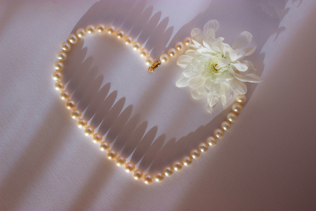 heart shaped jewelleries. wedding or valentine day presentの写真素材