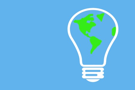 lamp with planet earth inside it. eco conceptの写真素材