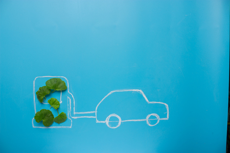 Eco fuel concept. green fuel station and carの写真素材