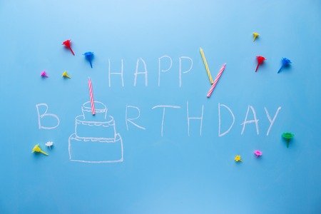 Colorful birthday frame concept. happy birthday textの写真素材