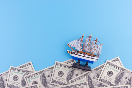 business ship in good sunny water business conceptの写真素材