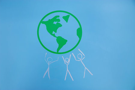 Save world save life concept. people holding the earth