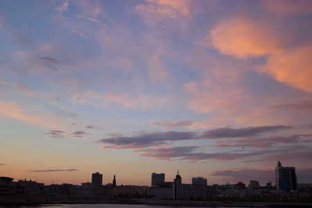 Sunset over the city.のeditorial素材