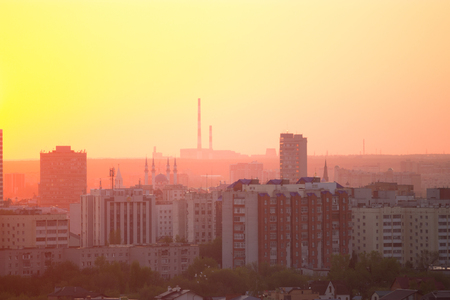 Sunset over the city.のeditorial素材