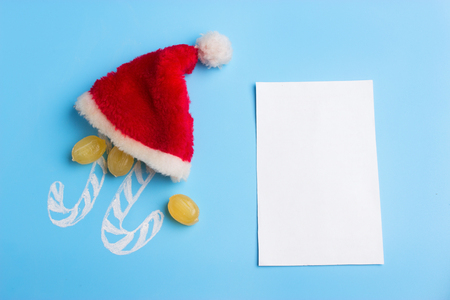 christmas concept. sweets santa hatの写真素材