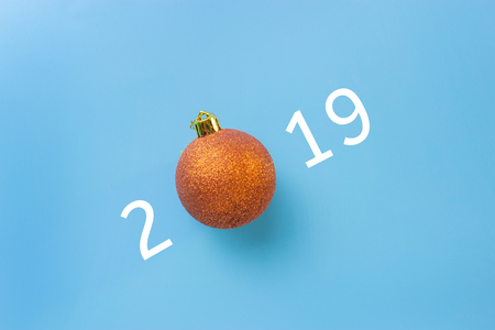 Christmas toy on the blue background.の写真素材