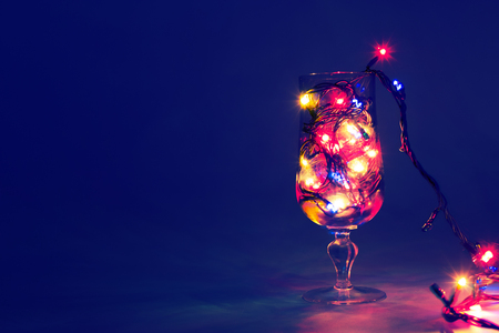 Christmas and New Year celebration with champagne.の写真素材