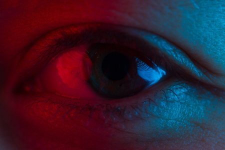 Red Blood Eye. close up. scary. halloweenの写真素材