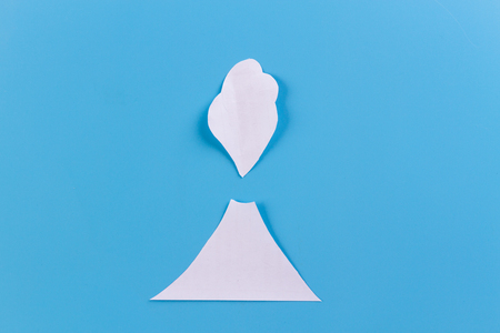 Lava going down the Volcano. paper cutの写真素材