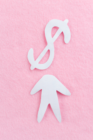 Money obsession concept. dollar sign instead of headの写真素材