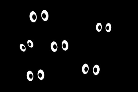 Spooky eyes in the darkness. Seamless wallpaperの写真素材