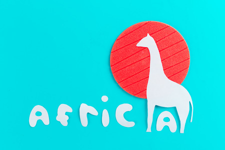 Africa concept image on the blue backgroundの写真素材
