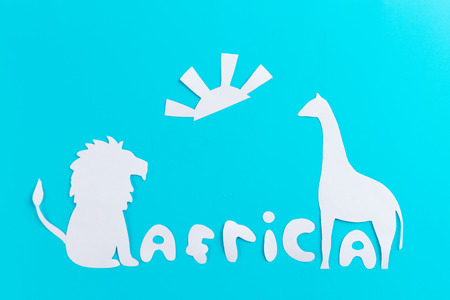 Africa concept image on the blue background