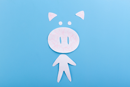 Stupid businessman concept. businessman with animal headの写真素材