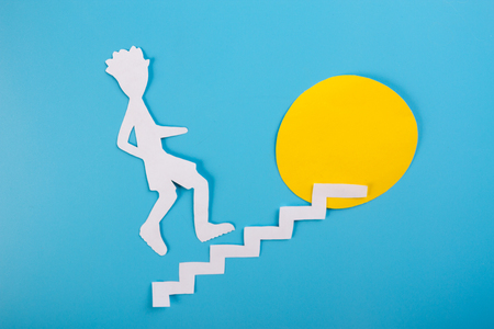 runner run up stairs toward somethingの写真素材