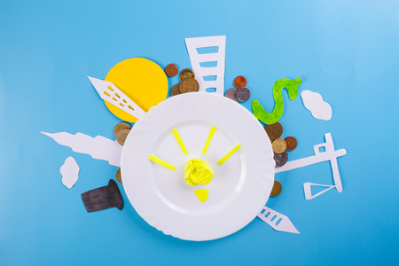 business investment concept image. blue backgroundの写真素材