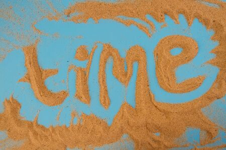 Time concept image. Sand in a shape of clockの写真素材